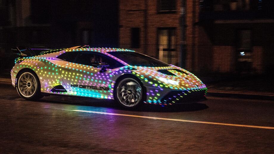 Lamborghini on the Aylesbury Christmas Run, Berryfields, Aylesbury, Buckinghamshire, England