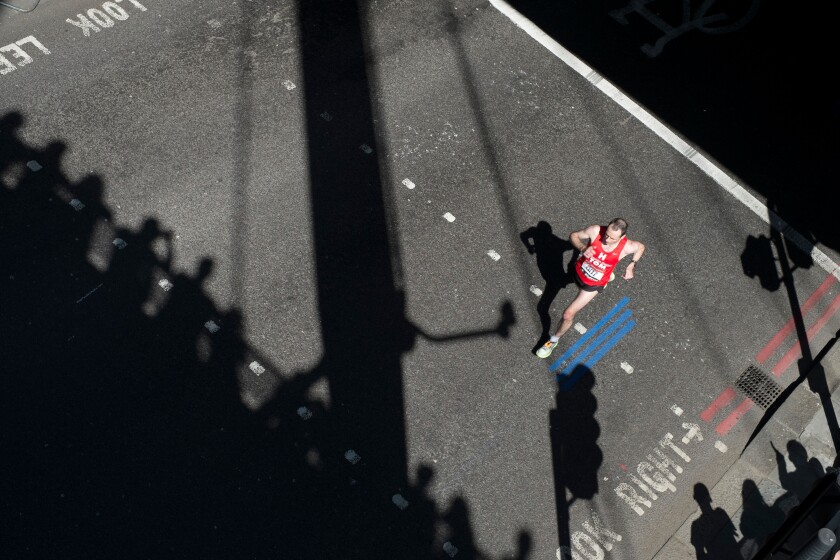 Competitors in the 2014 London Marathon.