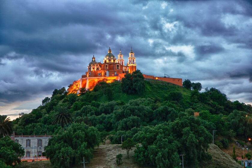 Church of Neustra Senor de los Remedios or Our Lady of Remedios in Cholula, Mexico