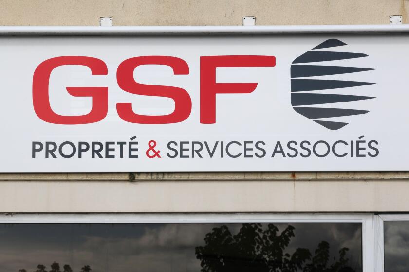 Bourg, France - September 26, 2020: GSF logo on a wall. GSF Proprete and Services is a main actor in the cleaning and associated services sector