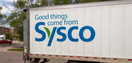 BLOOMINGTON, MN, USA - JUNE 10, 2022:Sysco Food Distribution truck and trademark logo