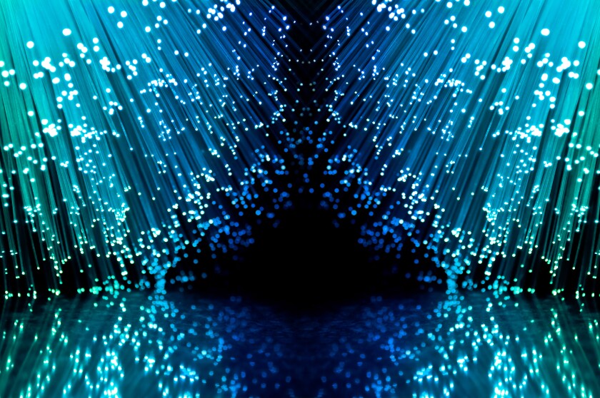 Fiber optics and reflections.