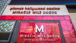 Las Vegas, Nevada, USA - May 6, 2019: Entrance to the Miracle Mile Shops at Planet Hollywood on the Las Vegas Strip.