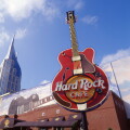 Hard Rock Cafe guitar sign, Nashville, Tennessee, United States of America. Image shot 2016. Exact date unknown.