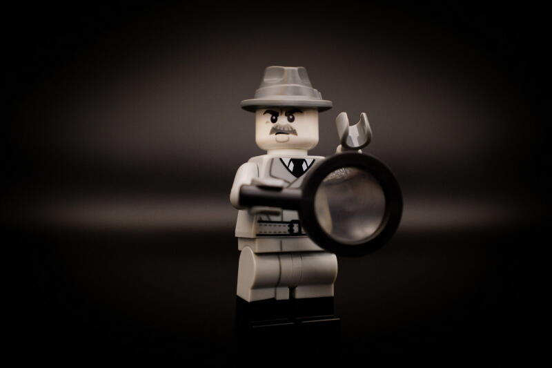 Noir detective. Lego minifigure and all other bricks are made by THE LEGO GROUP