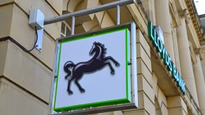 Lloyds Bank sign, George Row, Northampton, Northamptonshire, England, United Kingdom