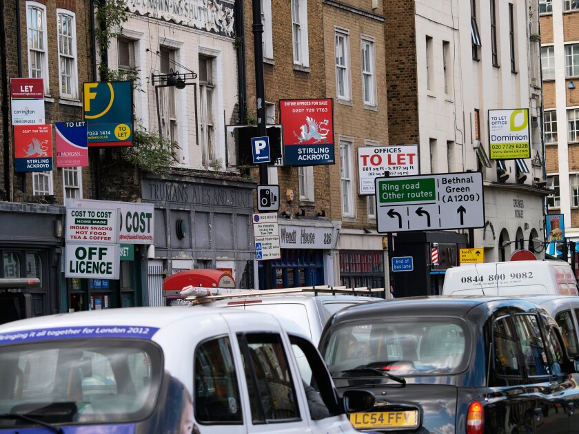 Property to let signs financial crisis London UK