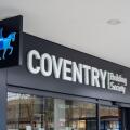 Sign and logo for the Coventry Building Society, Milton Keynes, UK