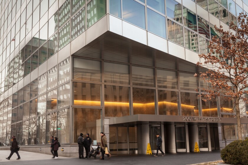 World Headquarters of Goldman Sachs, financial district, New York City.