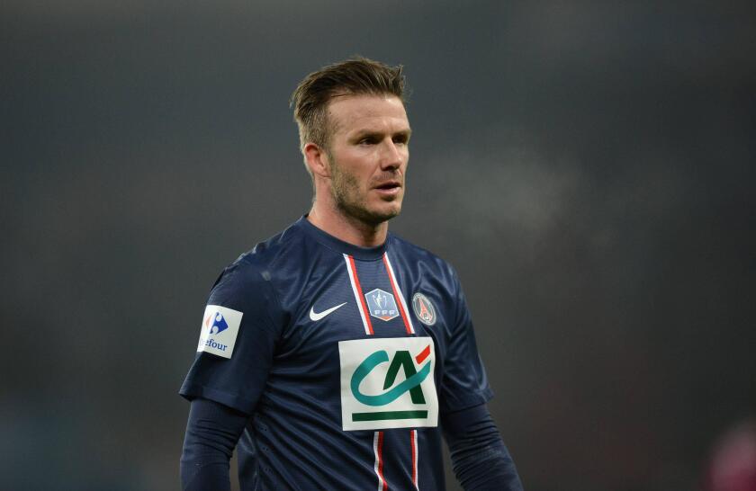Paris, France. 27th February 2013.  David Beckham started his first game for PSG. French League Cup, Coup de France, PSG versus Olimpique Marseille. Credit:  Action Plus Sports Images / Alamy Live News