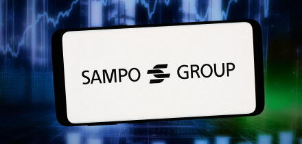 Stuttgart, Germany - 02-14-2026: In this photo illustration, the logo of Finnish financial company Sampo Oyj is displayed on a smartphone
