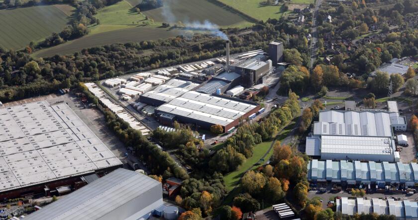 aerial view of the Saint Gobain Isover factory at Runcorn, Cheshire, UK