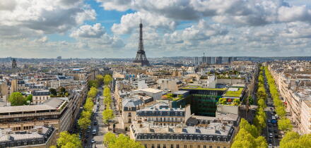 Skyline of Paris with Eiffel Tower