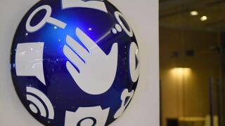 A logo of Globe Telecom is seen at a Globe service center in Edsa, Quezon City, metro Manila, Philippines, May 7, 2018. Picture taken May 7, 2018. REUTERS/Dondi Tawatao