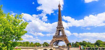 Paris, Eiffel Tower and Seine river. Paris, France.