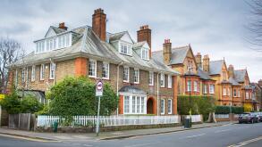 Street of houses in Wimbledon- south west London - UK