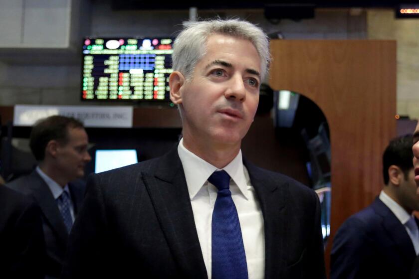 FILE - Bill Ackman, CEO and founder of Pershing Square Capital, visits the floor of the New York Stock Exchange, Nov. 10, 2015. Ackman was a prominent critic of former Harvard President Claudine Gay, who recently resigned following charges that her academ