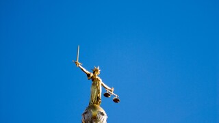 Statue of Lady Justice atop the Old Bailey London England UK