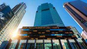 New York City, Stock ticker at Morgan Stanley Building