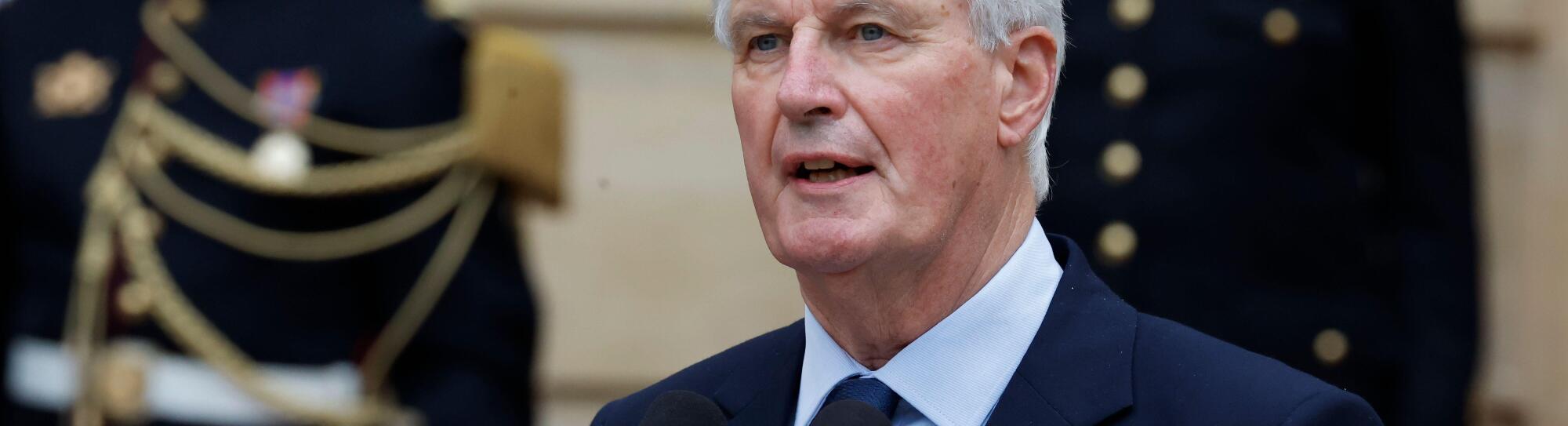 Paris, France. 5th Sep, 2024. Newly appointed Prime minister Michel Barnier speaks at a handover ceremony at the Hotel Matignon in Paris, France, on Sept. 5, 2024. French President Emmanuel Macron has nominated former Brexit negotiator Michel Barnier as t