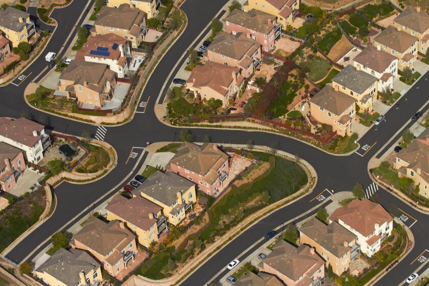 Housing development, Paradise Valley, San Francisco, California, USA - aerial
