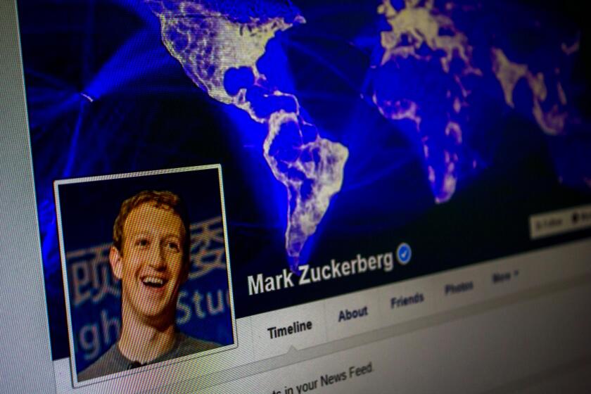 Facebook profile of Mark Zuckerberg