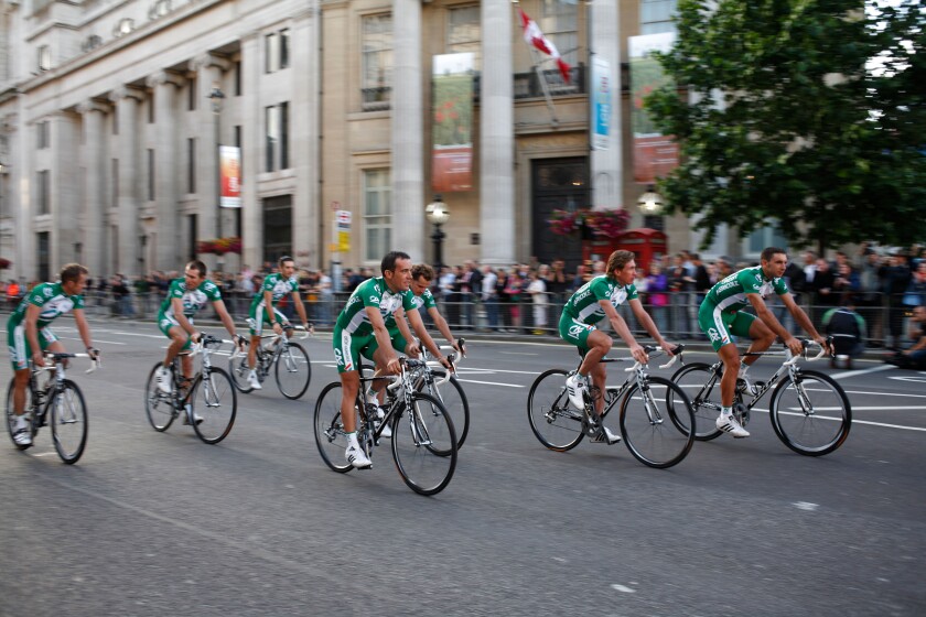 Credit Agricole Team take in the sights of London