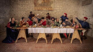 Montefiore Conca, Italy. 25th Sep, 2021. Rocca di Montefiore Conca, Italy. Daily life in the castle, XV century. The banquet Credit: Independent Photo Agency/Alamy Live News