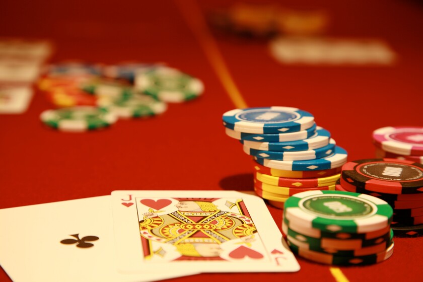 Poker chips in a casino. Image shot 2008. Exact date unknown.