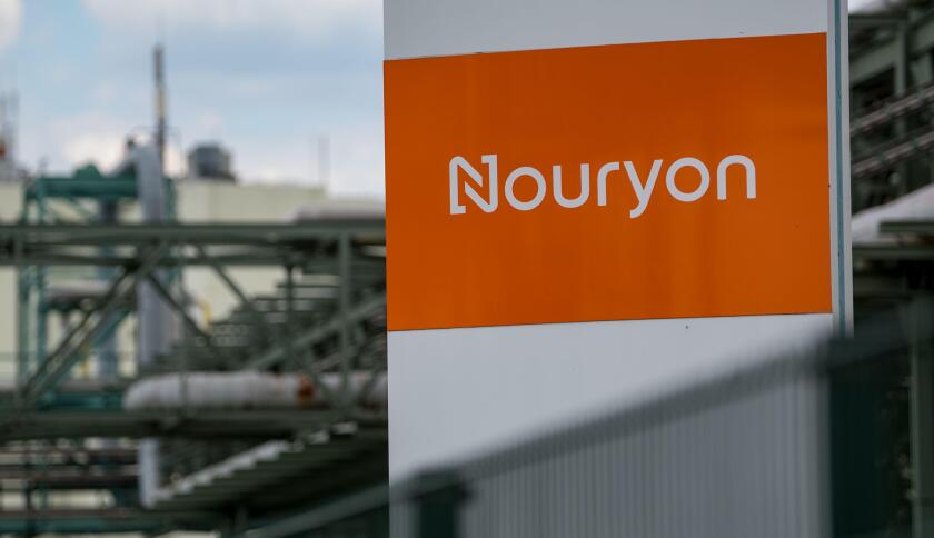 Bitterfeld Wolfen, Germany. 14th July, 2020. View to the entrance of the chemical company Nouryon. At the location in Bitterfeld the manufacturer of special chemicals operates a modern electrolysis plant using the membrane process. Credit: Hendrik Schmidt