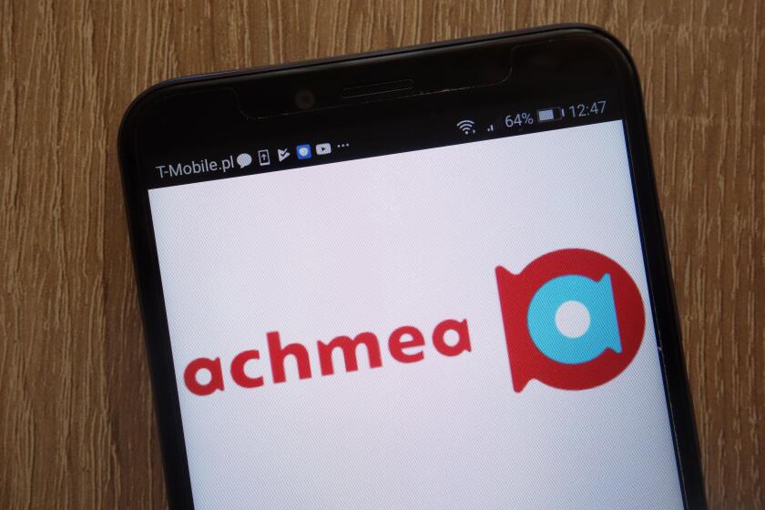 Achmea Holding BV logo displayed on a modern smartphone
