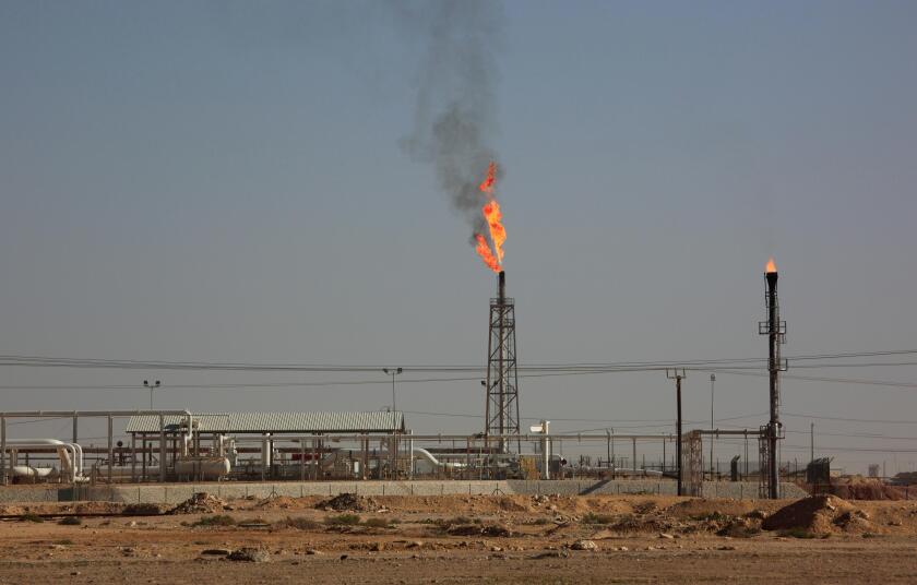 Natural gas production near Marmul, Oman, Arabian Peninsula, Middle East, Asia