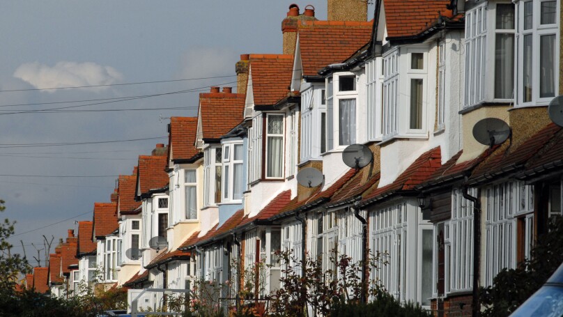 A row of Suburban semi-detached houses UK