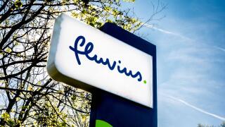 The Fluvius utility company for gas, electricity and sewers in Kortrijk, West Flanders, Belgium, 10 April 2025