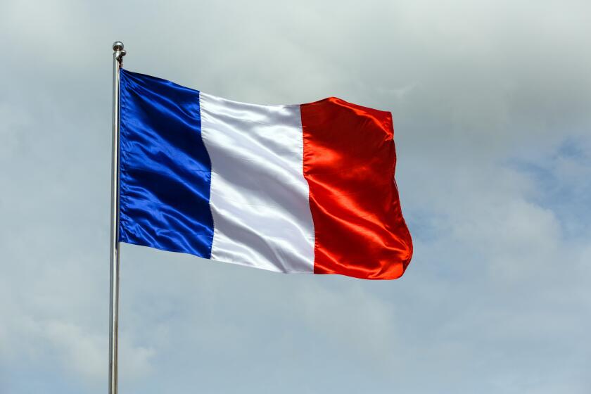French flag, clouds