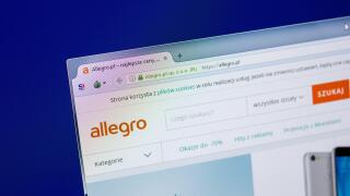 Ryazan, Russia - April 16, 2018 - Homepage of Allegro website on the display of PC, url - allegro.pl