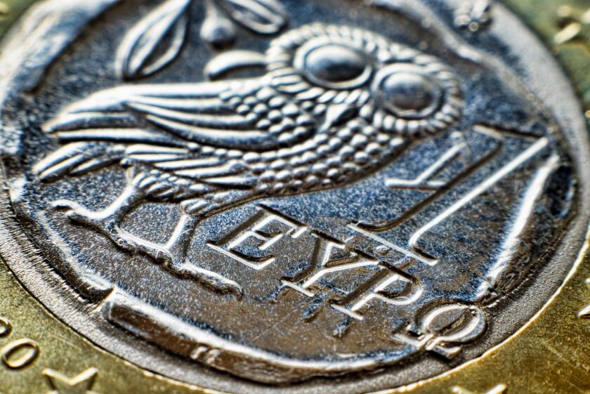 Greek euro-coin one, Griechische Ein-Euro-Muenze