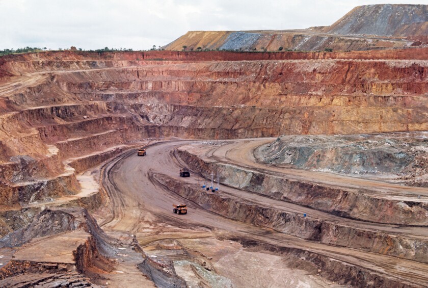 Open pit copper mine in the mineral-rich Shaba region of the Democratic Republic of Congo. Image shot 1971. Exact date unknown.