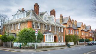 Street of houses in Wimbledon- south west London - UK
