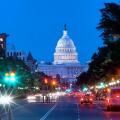 Pennsylvania Avenue and Capitol building in the background in Washington DC