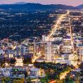 Aerial view of Utah State Capitol and Salt Lake City skyline at dusk. Salt Lake City, is the capital and most populous city of the U.S. state of Utah