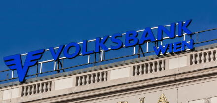 Volksbank Wien logo, sign, Vienna, Austria