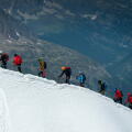 Climbers at Aiguille du Midi, Mont Blanc France