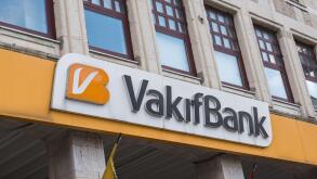 Facade view of VakifBank which was founded in 1954. VakofBank is fourth largest bank in Turkey based on its asset size.Istanbul,Turkey.16 November 202