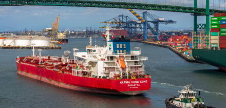 Hafnia oil tanker, Port of Los Angeles, San Pedro, California, USA