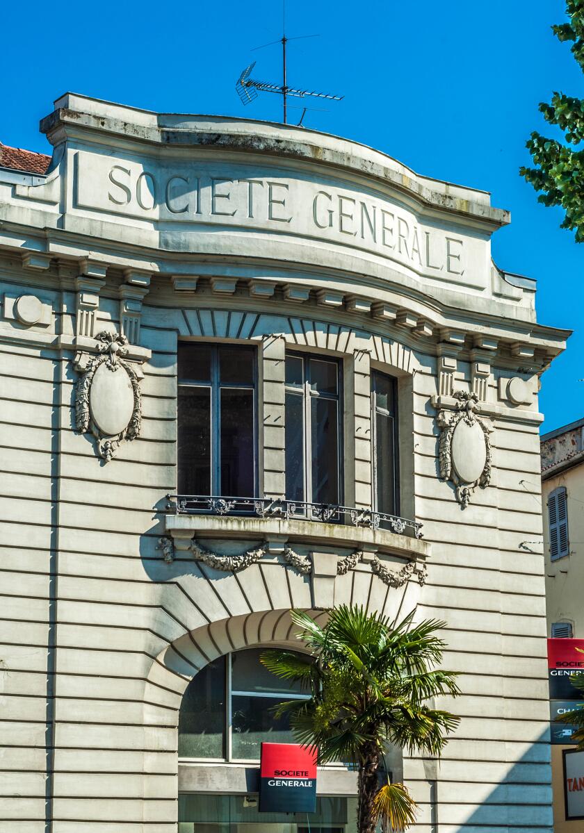 France, Landes, thermal city of Dax, Societe Generale building