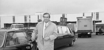 Mr Denis Healey, the chancellor of the exchequer, at Heathrow Airport today to board a Concorde flight for talks in Washington with international Monetary Fund officials, and to attend a meeting of the interim committee of the IMF.