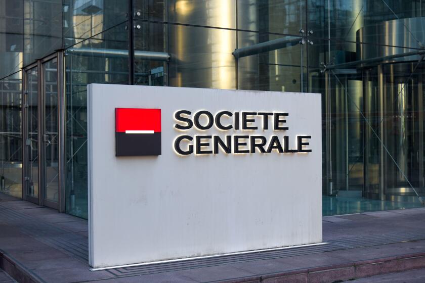 FEBRUARY 2022 - LA DEFENSE - FRANCE: view on the Societe Generale signboard