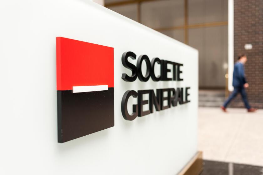 The New York headquarters of the French bank, Societe Generale is seen on Thursday, November 3, 2016. Societe Generale SA reported third-quarter profits that beat analysts' expectations. Societe Generale is France's third largest bank measured by assets. 