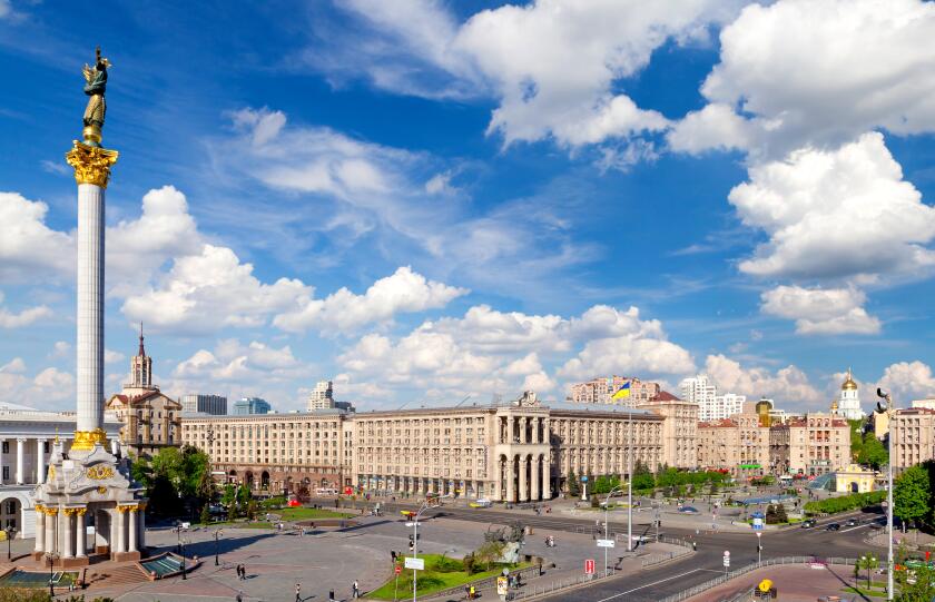 Central square of Kiev, Ukraine. Image shot 09/2013. Exact date unknown.
